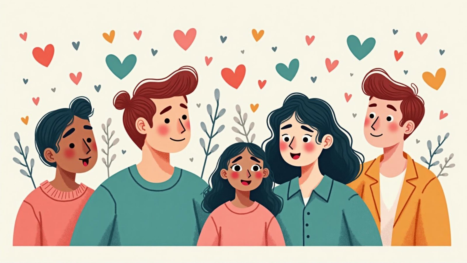 Ilustração de emoções humanas - felicidade, tristeza, raiva e surpresa